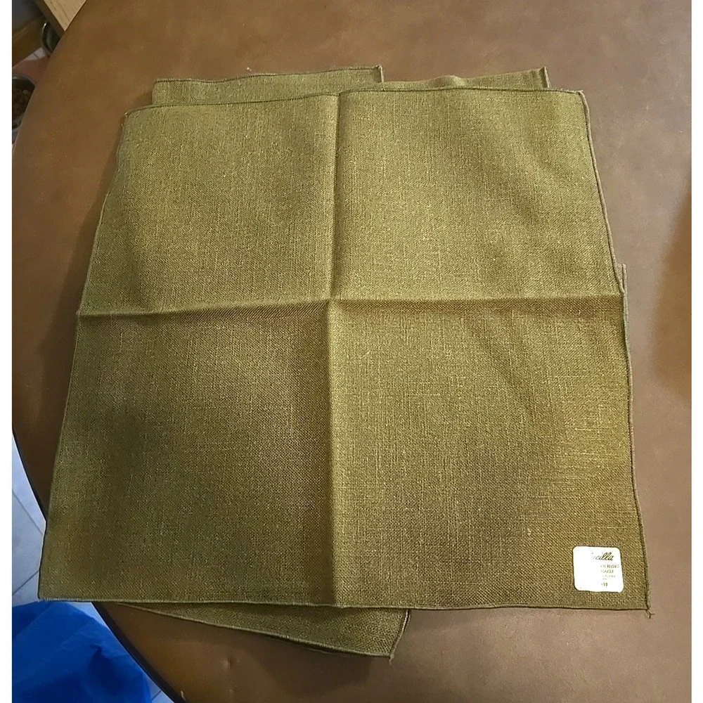 NWT Lot of 6 Vintage Bucilla Green‎ Perma Press Linens Home Decor Table Napkins